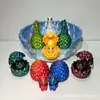 Juguete Impreso en 3D Transfronterizo Huevo de Dragón con Tapa abatible Set de Dragón de Cristal Modelo Adorno Figura Huevo de Dragón Realista Colorido