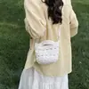 Bolso de Mano Pequeño Dopamina Transfronterizo para Mujer 2025 Nueva Moda Bolso Bucket Tejido Verano Casual Bolso Cruzado