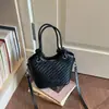 2026 Verão Estilo Coreano Elegante Personalidade Moda Cesta de Vegetais Trançada Bolsa Transversal Tendência Casual Bolsa Saco