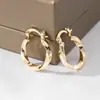 Pendientes de Aro Geométricos Mini Electrochapados Estilo Ins de Amazon Transfronterizos con Diseño de Textura Martillada Imitación Chapados en Oro de 18K No Descolorables