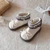 Botines Retro de Encaje para Niñas Otoño Invierno Estilo Nuevo Botas de Piel de Princesa con Lazo Botas para Bebé Suela Suave Antideslizantes con Cremallera Lateral