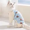 Roupas para Gatos, Roupa de Verão de Quatro Pernas com Proteção de Barriga e Estampa Completa de Ursos de Desenho Animado, Roupas para Cachorros Pequenos, Roupas de Proteção de Barriga para Animais de Estimação Atacado