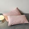 Fundas de almohada de algodón de color liso casual, un par de dos fundas de almohada, fundas de almohada de algodón 100% teñido en hilo de algodón lavado estilo sobre, color liso