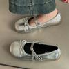 Sapatilhas Baixas Femininas com Laço Retro Francês, Salto Baixo, Novo Estilo Verão 2026, Adequadas para Combinar com Vestidos, Sapatos Mary Jane