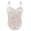 Camisola sexy de encaje negro transfronteriza europea y americana con un toque de alta gama, adecuada como prenda exterior, moldeadora y sujetador top push-up con ballenas