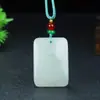 Venta al por mayor del fabricante Collar de jade natural Tipo hielo Jade de Tianshan Colgante marca Pan Colgante marca Tranquilidad Regalo