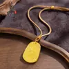 Mesmo estilo da loja de ouro, ouro de areia método antigo, nuvens auspiciosas gravadas, caractere Shun, pingente Wushi Pai (paz e sem problemas), estilo Chinês Novo, tendência nacional, (paz e sem problemas)