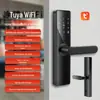 Fechadura Inteligente de Porta com Reconhecimento de Impressão Digital de Um Toque, Destravamento Remoto Tuya, Fechadura por Senha, Fechadura Inteligente Semi-Automática para Interior