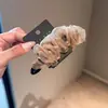 Pinza para plátano de malla con flor estilo diseñador coreano, accesorio para el cabello único y original para coletas y peinados de verano