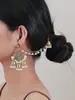 Set de Aretes Exagerados con Forma de Campana India de Pedrería Vintage Transfronterizos con Aretes de Flor con Borla en Estilo Étnico Bohemio