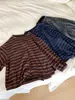 Outono e Inverno Novo Casual Coreano Streetwear Versátil Café Laranja Solta Com Capuz Manga Longa Listrada Jaqueta Hoodie Feminina