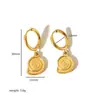 Venta caliente transfronteriza moda europea y americana pendientes combinables pendientes de acero inoxidable de oro de 18K pendientes de diseño retro pendientes pendientes