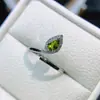 Anillo Popular de Turmalina Natural al por Mayor de Fábrica Plata S925 Incrustado con Piedra Principal 4*6 Joyería de Lujo Venta Directa de Fábrica