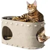 Ninho de Gato, Ninho de Gato Universal para Todas as Estações, Ninho de Gato Dobrável de Espaço Amplo, Ninho de Gato Resistente ao Desgaste e a Arranhões, Cama de Gato de Camada Dupla