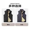 Nuevo chaleco cálido de otoño e invierno para hombre con forro polar de grafeno y lana de cordero, color negro y dorado, con cuello alto