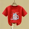 Camiseta de Manga Corta para Niña, Algodón Puro, Nuevo Estilo de Verano, Ropa de Moda para Niñas, Top Fino de Media Manga para Niños Mayores, Camiseta Moderna