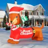 Cachorro Dachshund Inflável de Natal Luz de Jardim para Exterior Decoração Iluminada Adereços de Decoração de Feriado Modelo Inflável de Natal