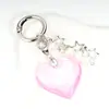 Ins Coreano Dulce Chica Cadena de Corazón Plateado con Lazo Colgante para AirPods Llavero de Chica Decoración Colgante para Bolso