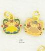 Colgante de bendición auspiciosa con candado de larga duración con esmalte dorado antiguo, accesorios para collar y pulsera, accesorios de calabaza de oro arena, joyería