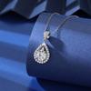 Super Flash Gota de Agua Forma de Pera Diamante de Grado D Diamante de Alto Carbono Colgante Chapado Platino pt950 Micro-engastado con Ocho Corazones y Ocho Flechas Collar