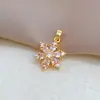 Flor de Seis Pétalas Dourada de Cobre Moda Comércio Exterior Transfronteiriço DIY Joias Zircônia de Cobre Pingente Microcravejado Acessórios