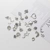 Aleación de plata antigua accesorios de joyería diy trébol de cuatro hojas amor cinco estrellas luna aretes pulsera pequeños accesorios materiales hechos a mano