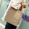 Nova Bolsa Térmica para Marmita Estilo Coreano de Contraste com Forro Isolante, Bolsa de Maternidade, Bolsa de Mão para Trabalho, Lanche, Compras para Mulheres