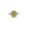 Anillo de moissanita diamante ovalado amarillo al por mayor forma especial europeo y americano anillo huevo de paloma diamante de color anillo de propuesta nuevo mujer