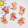 Gorra Brillante de Música Capibara Violín Guitarra Accesorios de Resina Pegamento Crema Pasador DIY Imán para Refrigerador Funda para Teléfono Móvil