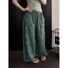 Pantalones de Pijama para Mujer con Estampado Floral Verde Retro 2026 Verano Nuevo Talla Grande Adelgazantes Casuales Largos Adecuados para Exteriores y Ropa de Casa