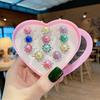 Anel infantil Princesa linda menina Diamante desenho animado joias menina bebê presente feminino Anel de strass pulseira