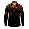 Camisa de Manga Longa Casual Masculina Solta Respirável Série Halloween 3D Impressa com Moldura de Caveira Europeia e Americana Transfronteiriça