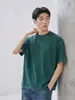 Camiseta de algodón puro de manga corta para hombre estilo vintage, corte holgado europeo y americano, adecuada para adolescentes, Amazon transfronterizo, 180G, marca americana de moda, venta al por mayor