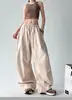 Calças casuais azul dopamina para mulheres, finas e largas de verão, estilo hip-hop, esportivas, de perna larga, para dança, jazz, street dance para mulheres