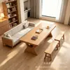 Escritorio Grande Largo de Doble Capa de Madera Maciza Estación de Trabajo en Casa Escritorio de Oficina Mesa de Tablero Grande Retirable Sala de Estar Sofá Escritorio de Lectura y Aprendizaje