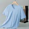 Camiseta de Manga Corta de Modal para Hombre 2026 Nuevo Verano Antibacteriana y Antiácaros Seda de Hielo Cuello en V Parte Superior con Sensación de Hielo Secado Rápido Mangas Medias