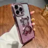 Urso de Areia Movediça Violento Adequado para Capa de Celular Iphone15 Apple 16Promax Strass Gradiente 12 Brilho 13 Mulheres 11