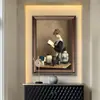 Pintura Decorativa de Entrada Estilo Francés, Pintura Mural Artística Vintage para Sala de Estar Estilo Americano, Pintura Colgante de Figuras, Comedor Estilo Europeo, Dormitorio de Lujo Ligero