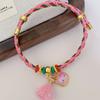 Pulsera de Cuerda Rosa del Festival del Bote del Dragón Tejida a Mano Zongzi Cuerda Roja Joyería de Atracciones Festival de Mayo Cuerda de Mano para Niños Pequeños Regalos