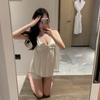 Ai Yufei 2025 Nuevo Verano Estilo Coreano Lunares Sencillo y Dulce Tirantes Encaje Camisón Casual Ropa de Casa 8856