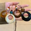Collar de Resina con Aro Grande de Color Crema para Mujer, Collar Largo de Estilo Étnico Retro, Nuevos Accesorios de Nicho Estilo Chino