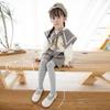 Pantimedias para niños, primavera y otoño, nuevo estilo coreano, color sólido, adelgazantes, doble aguja, blancas