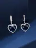 Moda europea y americana, llenos de diamantes, aretes de circonita cúbica en forma de corazón, aretes de lujo y alta gama para mujer, aretes más vendidos transfronterizos