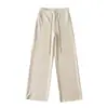 Estilo Relaxado Hot Girl Calças Casuais Largas Moda Feminina Versátil Emagrecedor Cintura Alta Calças de Perna Larga Esportivas Calças Longas