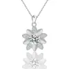 Collar de copo de nieve de plata esterlina s925 para comercio exterior transfronterizo, colgante de flor de moissanita de 1 quilate, color D, para mujer, cadena de clavícula
