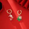 Pendientes de copo de nieve de Papá Noel, diseño de personalidad femenina, pendientes de alta calidad, pendientes asimétricos con atmósfera festiva.