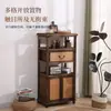 Aparador de Madeira Maciça Vintage Armazenamento Estilo Country Americano Sala de Estar Armário Antigo Pousada Armário de Jantar Balde Decorativo Criativo Armário