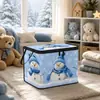 Caja de almacenamiento estilo invierno europeo y americano nevado, casa de madera navideña, caja de almacenamiento popular para dulces y artículos varios, acogedora casa de caña para decoración navideña