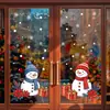 Decoraciones navideñas de muñecos de nieve, pegatinas electrostáticas para puertas de vidrio, decoraciones para ventanas y gabinetes, ambiente festivo, sombreros y bufandas Xiyin