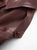 2026 Ropa de Mujer de Comercio Exterior Europeo y Americano Transfronterizo, Popular en AliExpress, Otoño Vintage Versátil Holgada Chaqueta Biker de Cuero Sintético